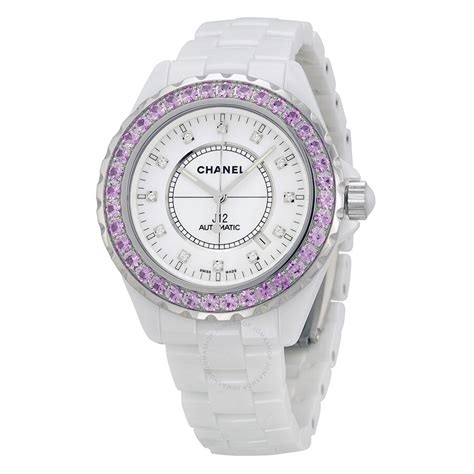 chanel white ceramic ladies watch|Chanel j12 white watch price.